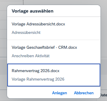 Screenshot der Word-Vorlagen